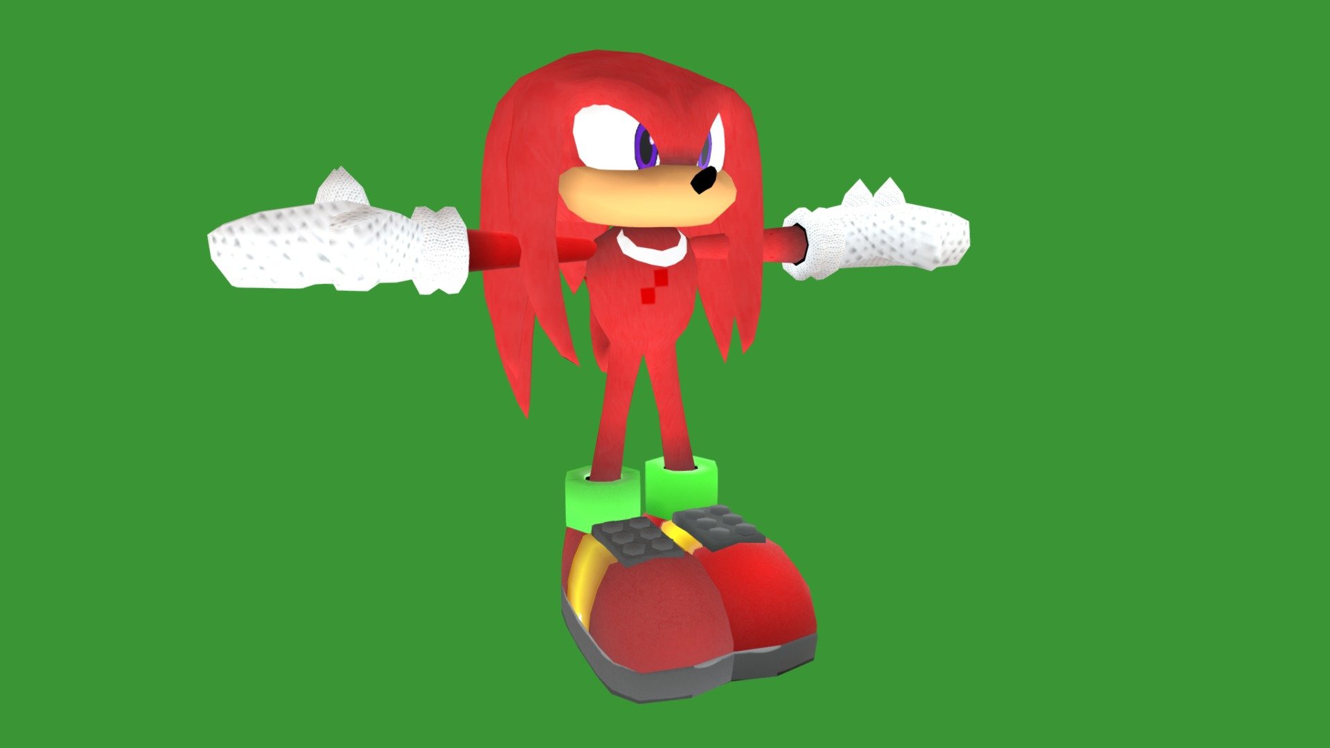 Sonic Adventure 2 Knuckles Remake Rigged Download Free 3d Model By