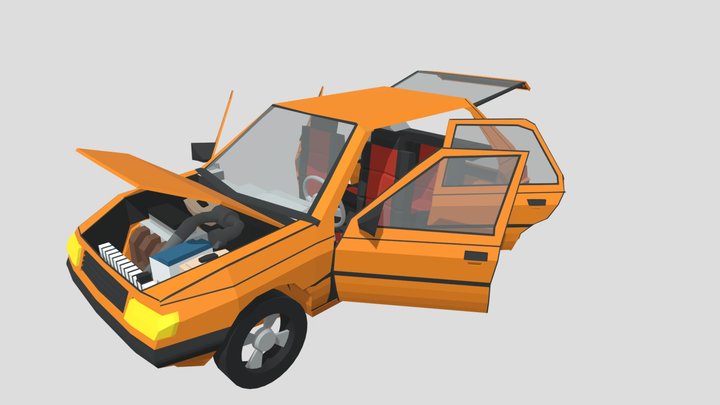 Peugeot 205 – Low Poly / Game Ready 3D Model 3D Model