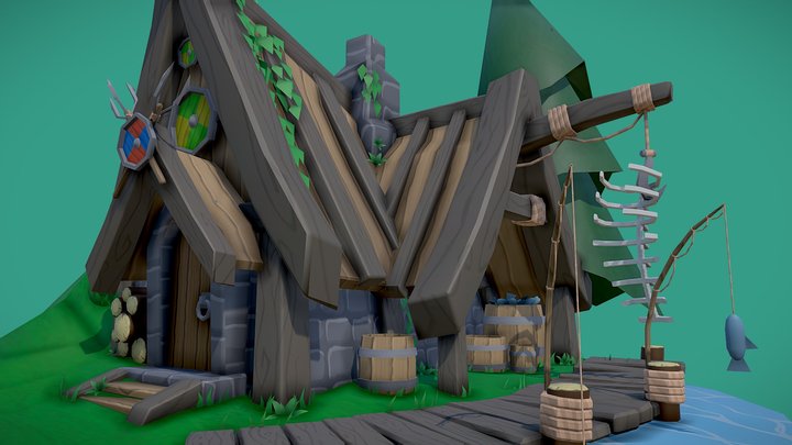 The lonely fishers hut 3D Model