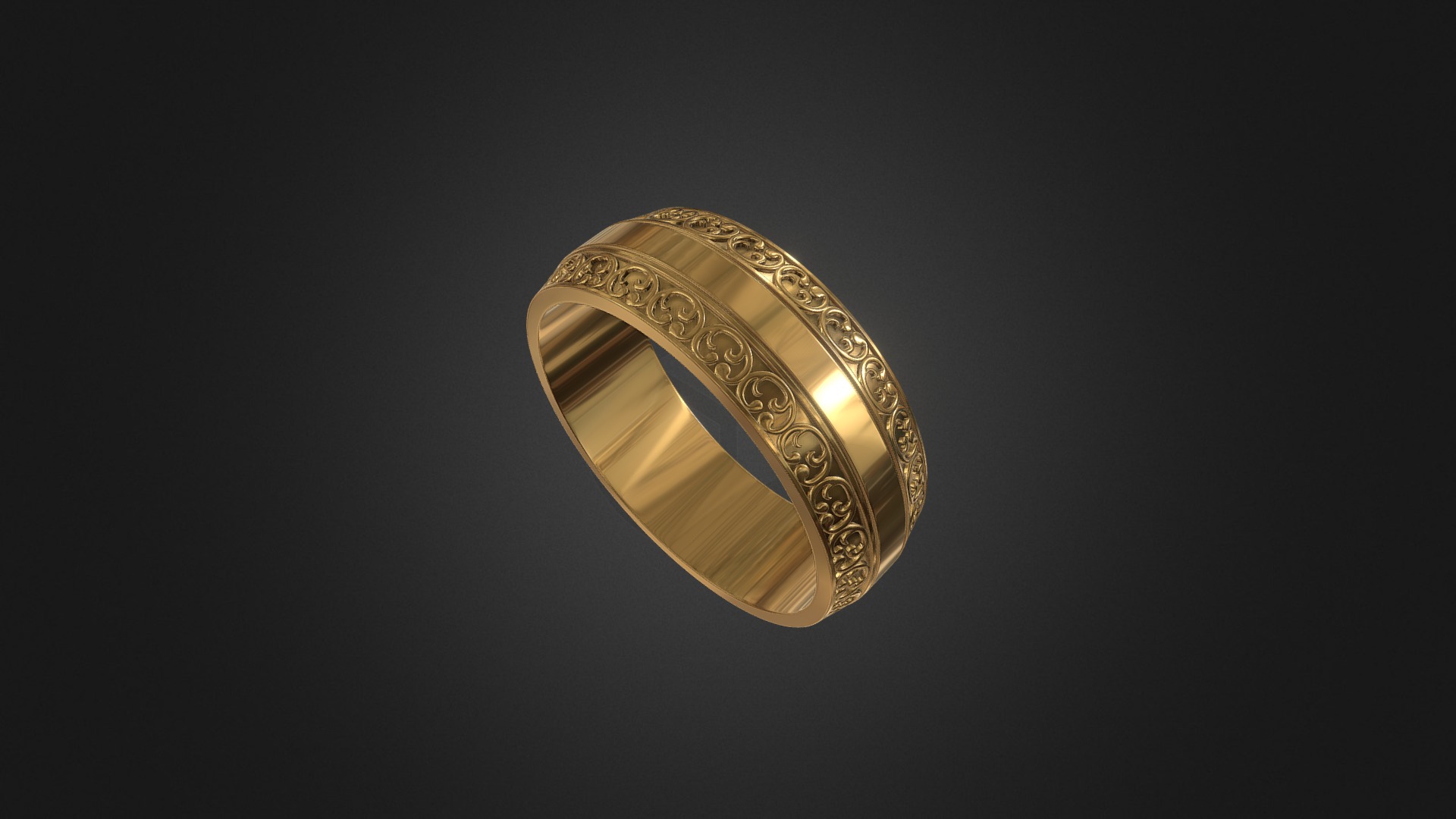 3D model 785 – Ring - This is a 3D model of the 785 - Ring. The 3D model is about a gold ring with diamonds.