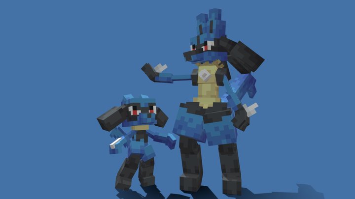 Pixilart - Pixel Lucario and Riolu (and their shiny versions) by