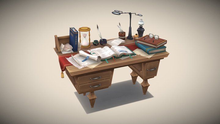 A study desk 3D Model