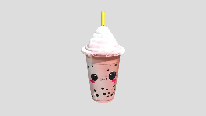 A cartoon bubble tea