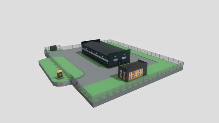 Ангар и административное здание 3D Model