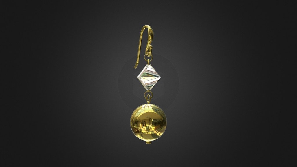 Golden Ball Crystal Diamond Drop Earrings