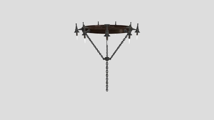 Medieval Chandelier With Candles – Modelo 3D gratuito STL