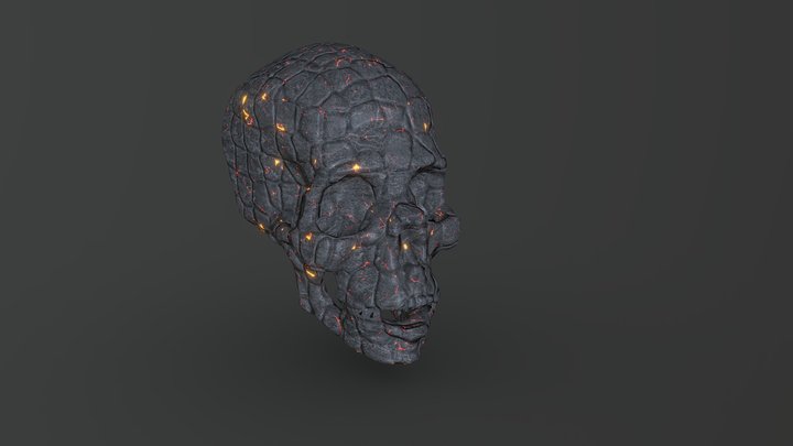 Volcano Skull low poly 3D Model
