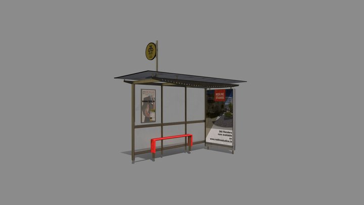 Bus Shelter 3D Model