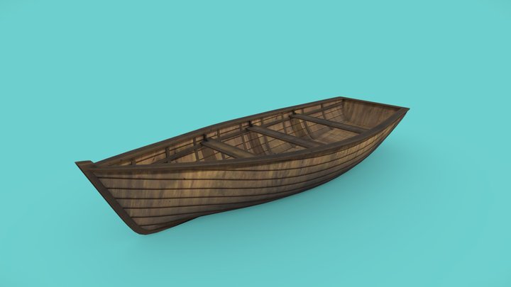 Wooden Boat (PBR - Game ready) 3D Model