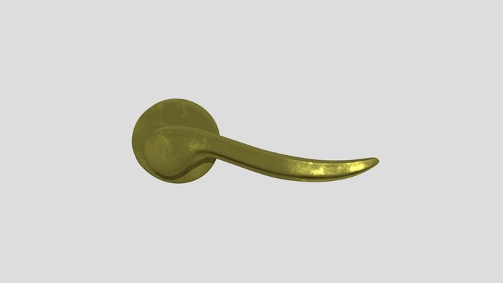 Brass Door Handle 3D Model