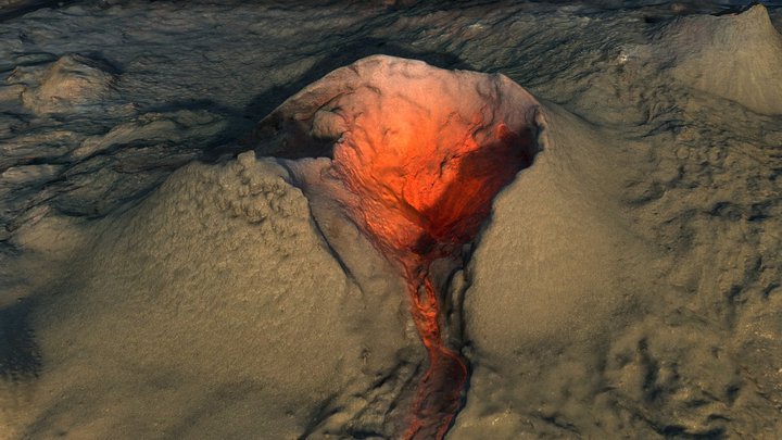 Geldingadalir volcano eruption. 3D Model