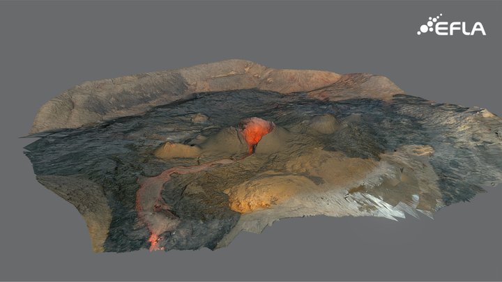 Geldingadalir volcano eruption. 3D Model