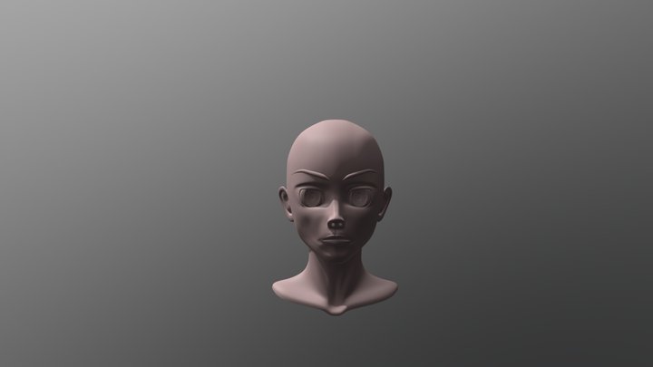 Cartoon Head 3D Model