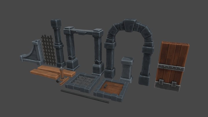 Dungeon Prop Set 1 3D Model