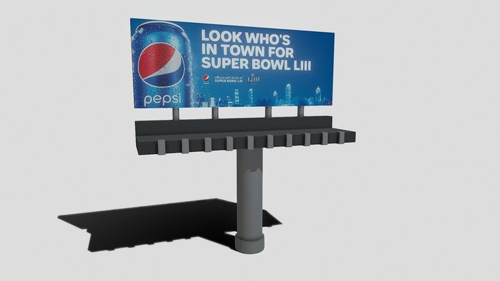 Low poly Ad Billboard – Free 3D Model STL