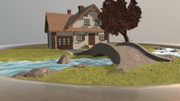 Diorama "Autumn House" 3D Model