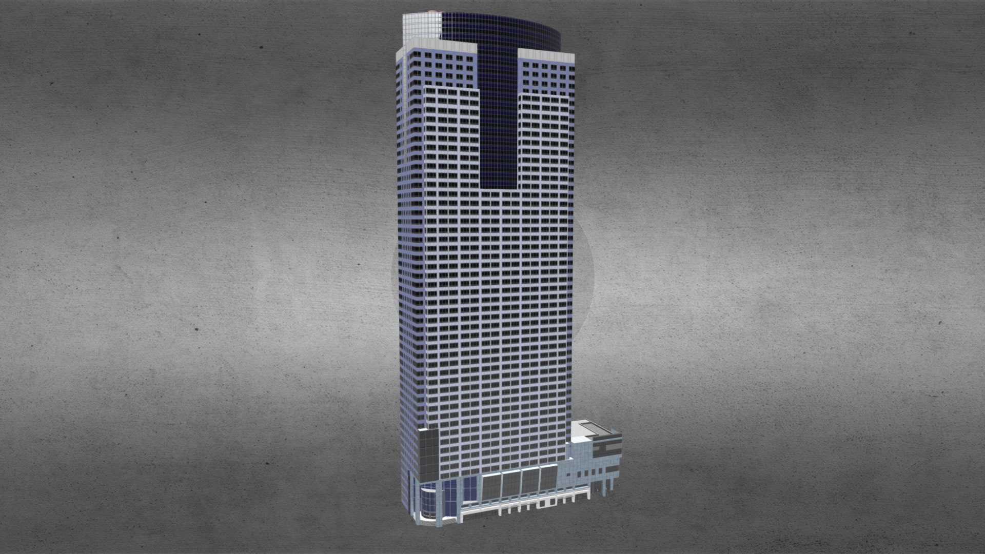 3D model Gas Company Tower – Los Angeles - This is a 3D model of the Gas Company Tower - Los Angeles. The 3D model is about a tall building with a glass front.