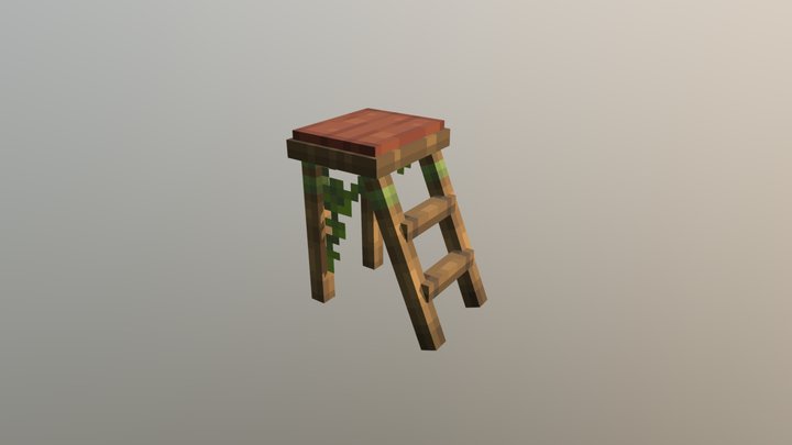 Wooden Tallchair 3D Model