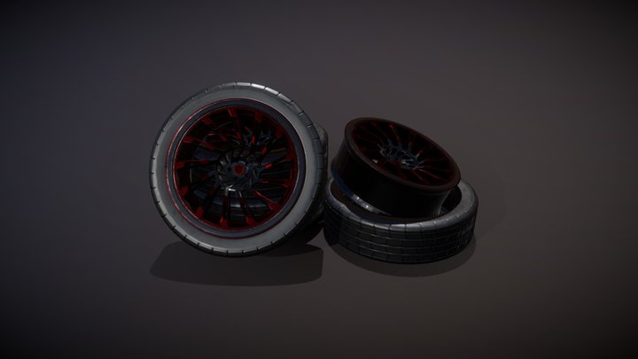 Custom Car Rim 3D Model