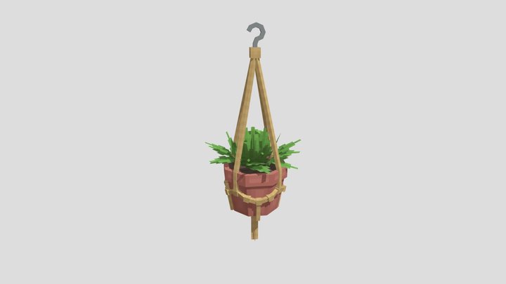 Low Poly Hanging Planter 3D Model