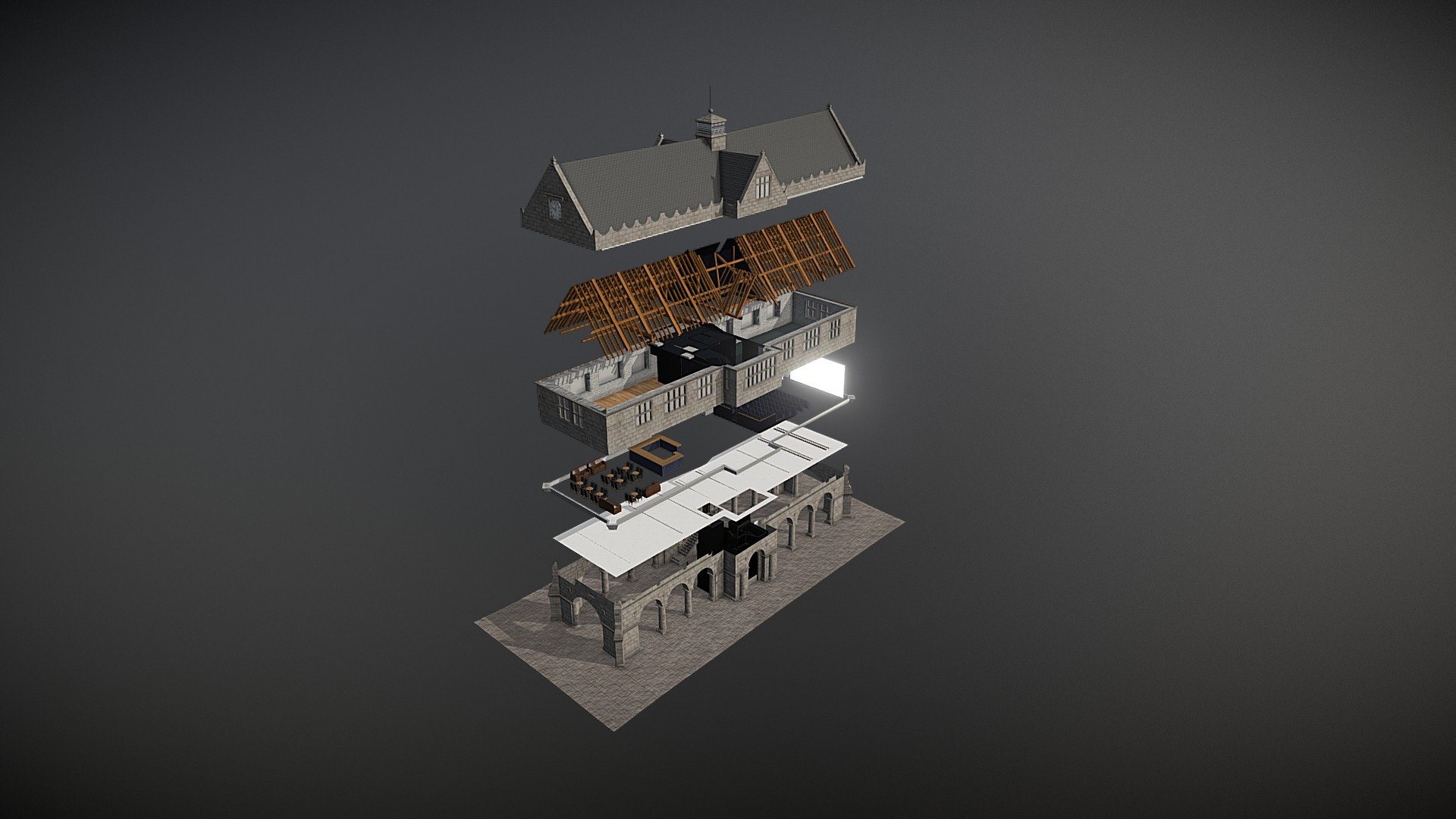 Animated 3D building - exploded view - 3D model by SEEABLE Ltd ...
