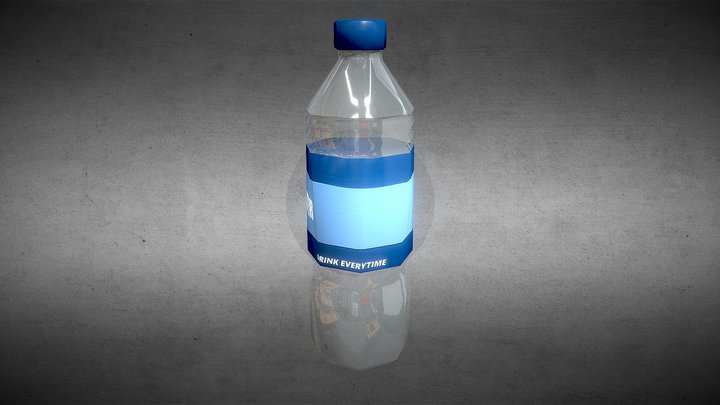 LowPolly Water Bottle 3D Model