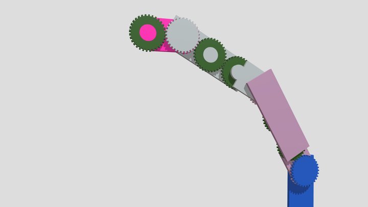 Finger Equal Movement Mechanism 3D Model