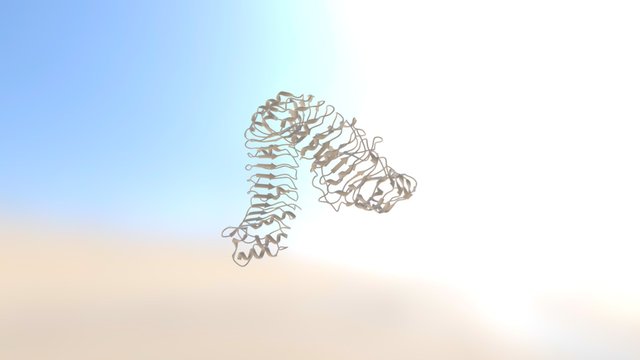 BRI1 protein cartoon 3D Model