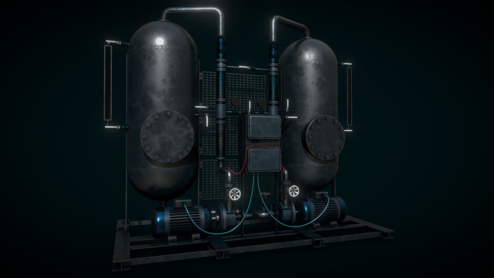 3D model Industrial device - This is a 3D model of the Industrial device. The 3D model is about a machine with wires.