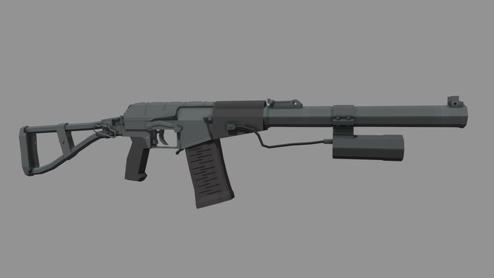 Low-poly AS Val 3D Model