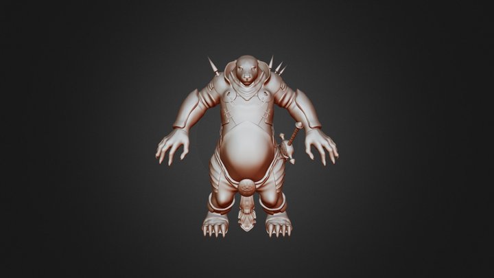 Badger-Bear Warrior 3D Model