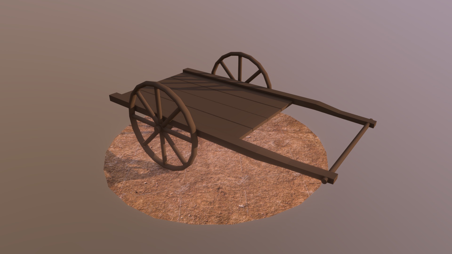 3D model Farm Cart - This is a 3D model of the Farm Cart. The 3D model is about a wooden chair on a carpet.