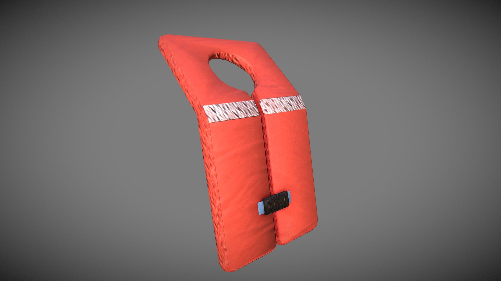 3D model Lifejacket - This is a 3D model of the Lifejacket. The 3D model is about a red and white jacket.