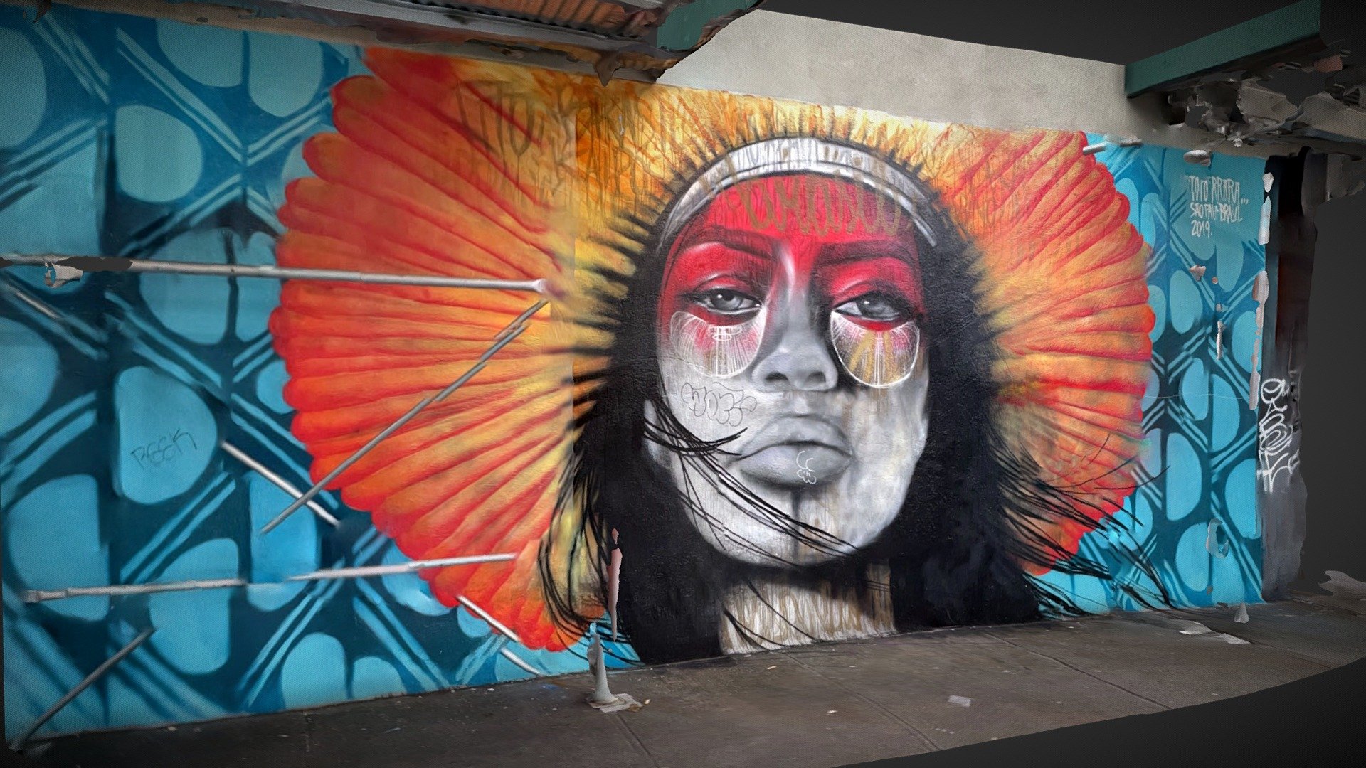 Native by Tito Ferrara - Girl Mural