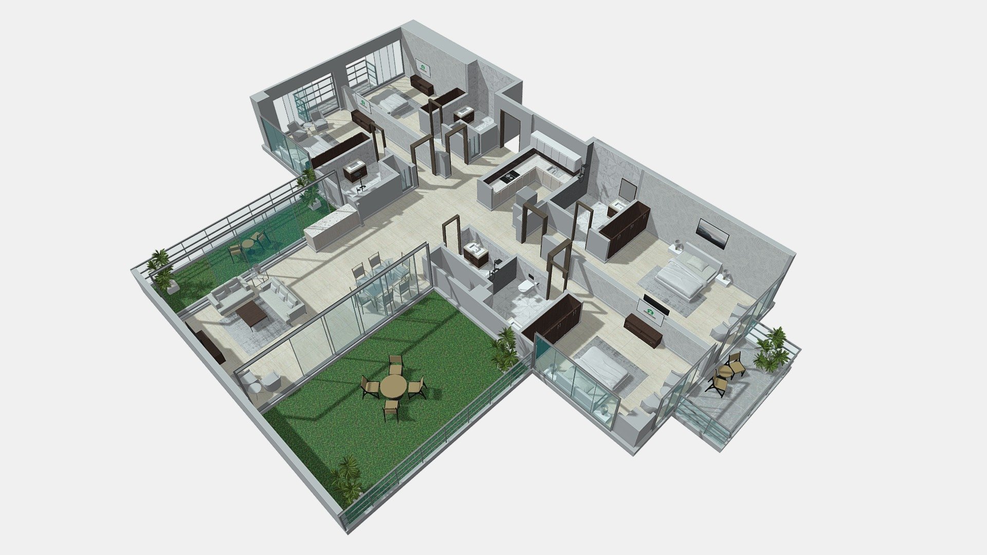 16-4 Beds Apt 4191 Sft 14th Floor - 3D model by Zameen.com [8663e7c] -  Sketchfab, image size:1920x1080