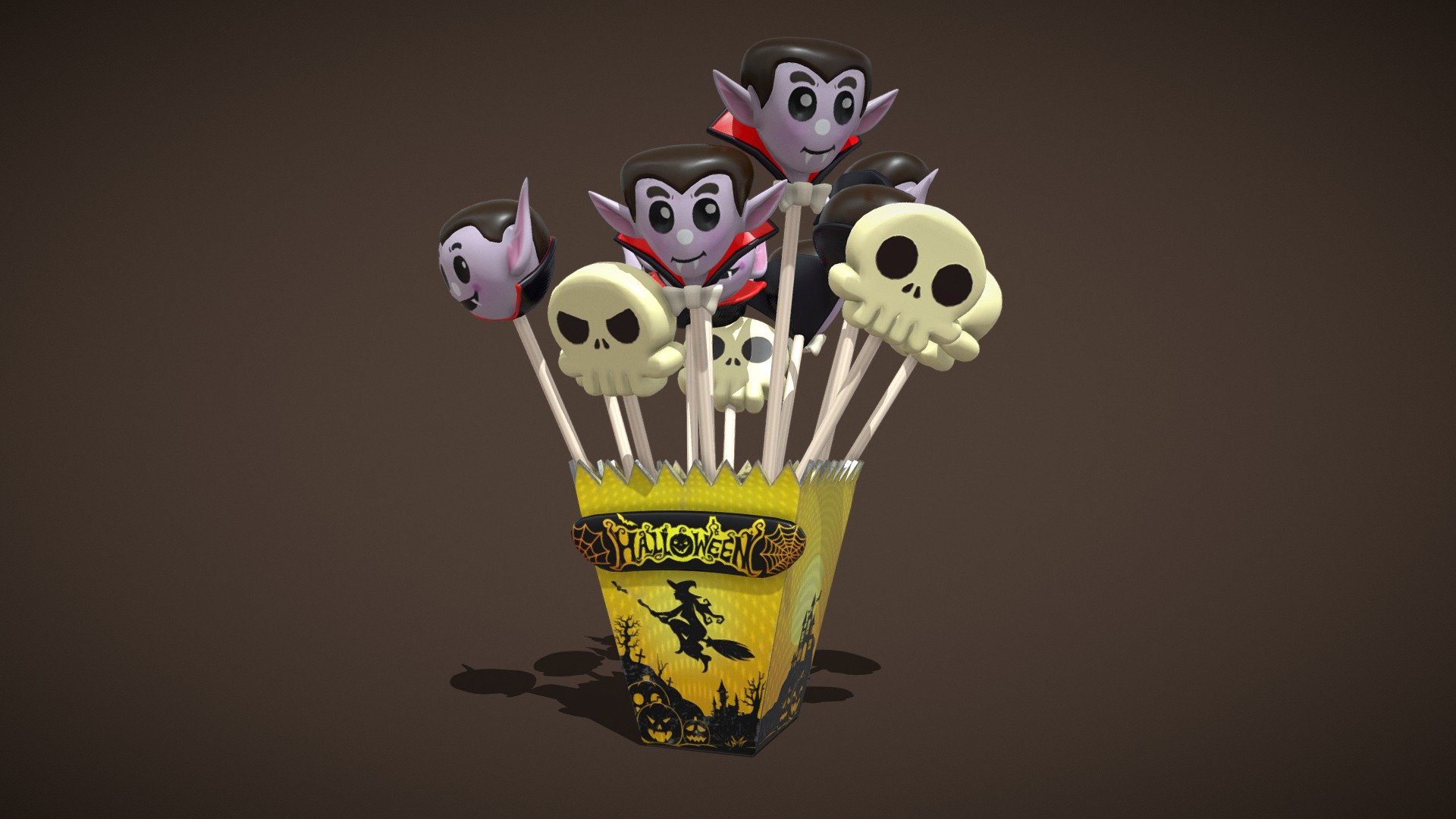 GDE Halloween Cake Pop Promo Box Download Free 3D model by