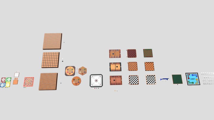 GAME BOARDS (LOWPOLY) 3D Model