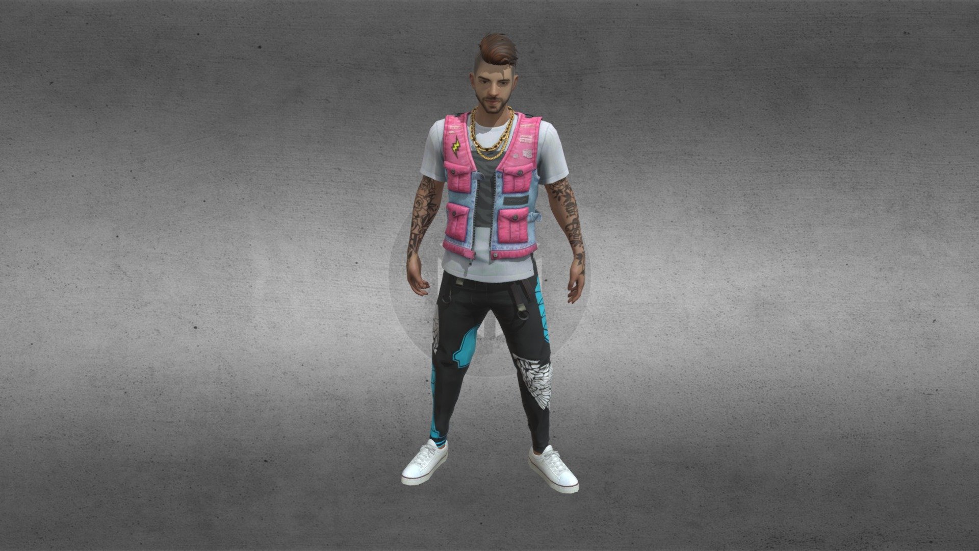 FREEFIRE PINK MAN 3D MODEL BY PACEGAMING FF