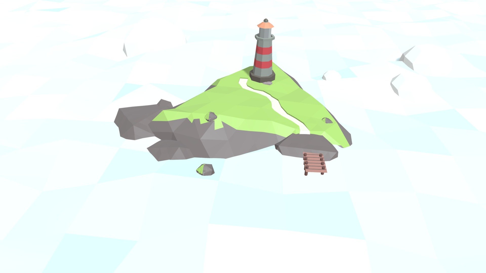 low poly ligth house