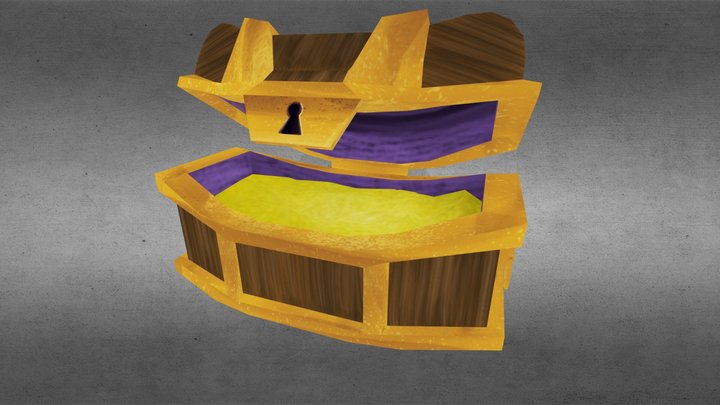 Dungeon gold chest 3D Model