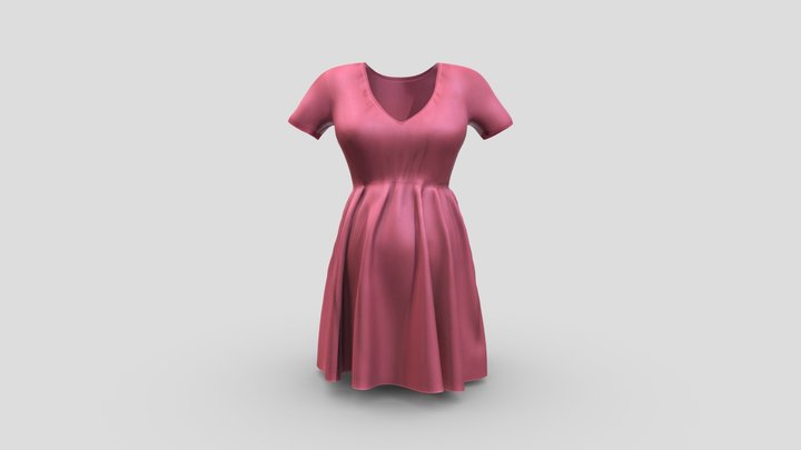 Female Pregnancy Maternity Dress 3D Model