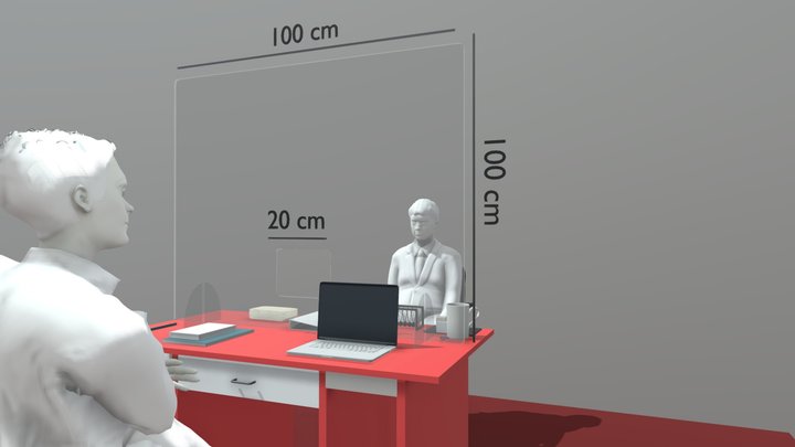 Schermo protettivo parafiato da tavolo 3D Model