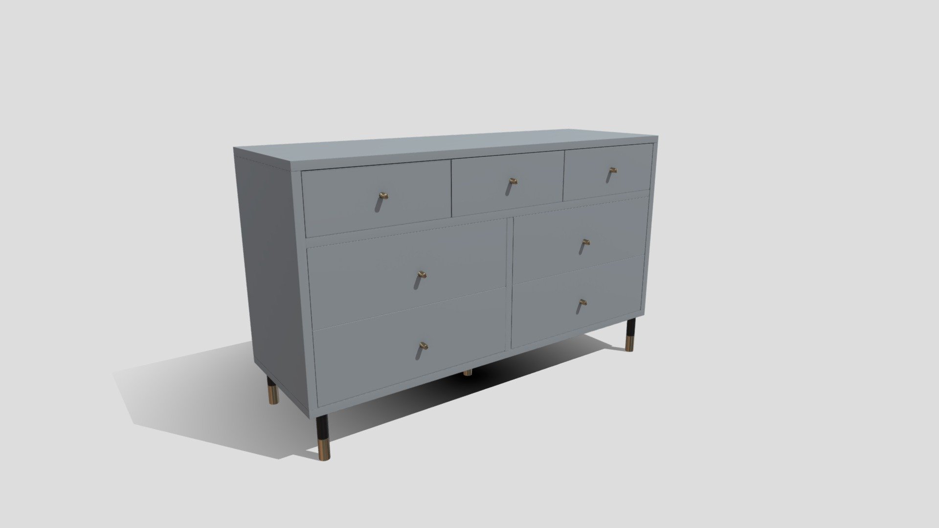 Mystic 1200 7-tier wide chest of drawers — Sketchfab embed 3D viewer