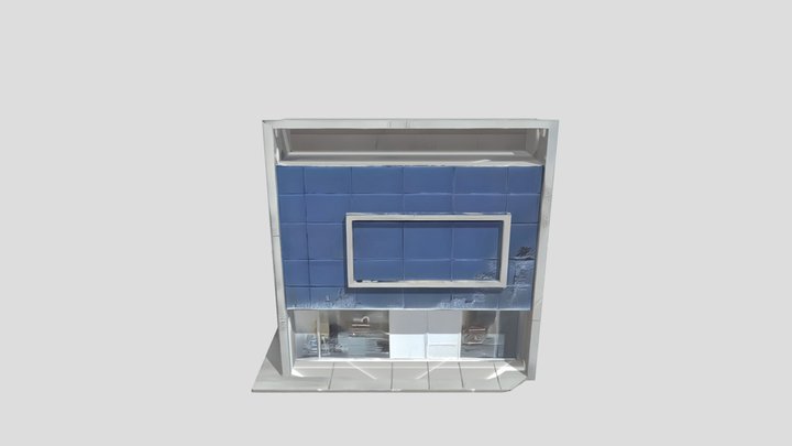Small modern concrete storefront building.  ZZ