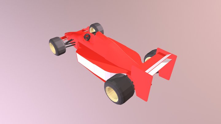 Formula 1 car animated low poly free 3D Model