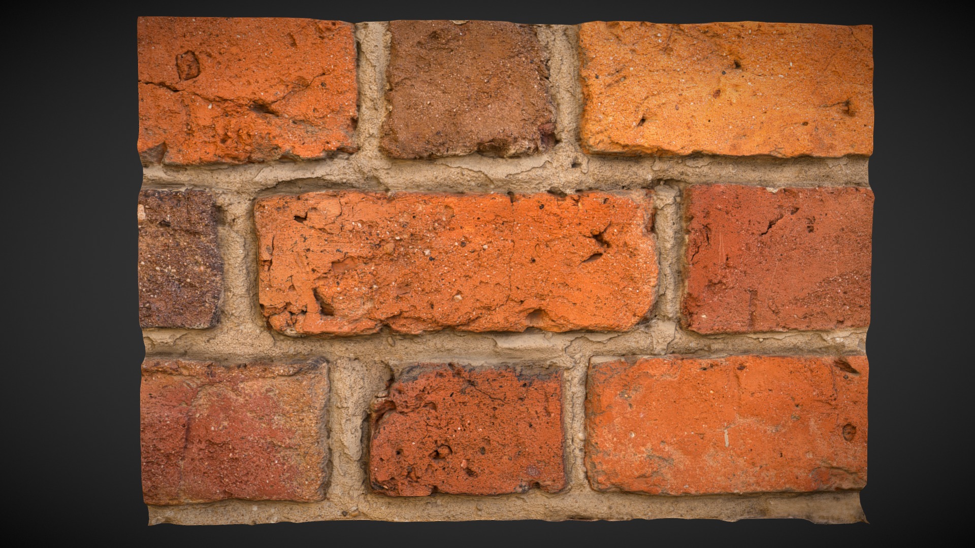 3D model Brick 16K Macro 3d scan - This is a 3D model of the Brick 16K Macro 3d scan. The 3D model is about a brick wall with a hole in it.