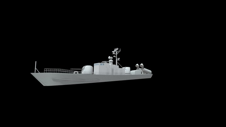Končar-class Missile Boat 3D Model