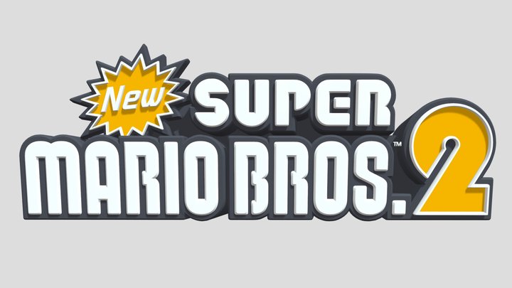 New Super Mario Bros. 2 Logo 3D Model