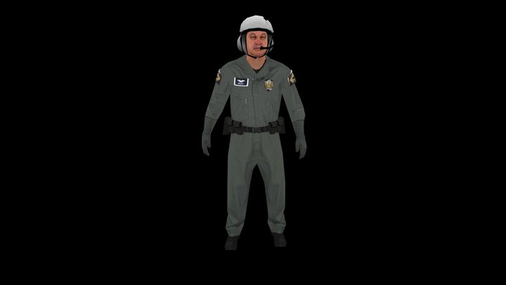 Pilot Low Poly Character 3D Model