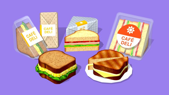 Cafe Sandwiches 3D Model